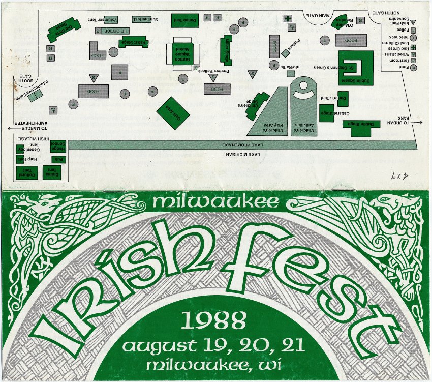Milwaukee Irish Fest Grounds Brochure, 1988