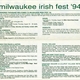 Milwaukee Irish Fest Grounds Brochure, 1994