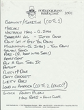 Different Drums of Ireland set list 2001 2/2